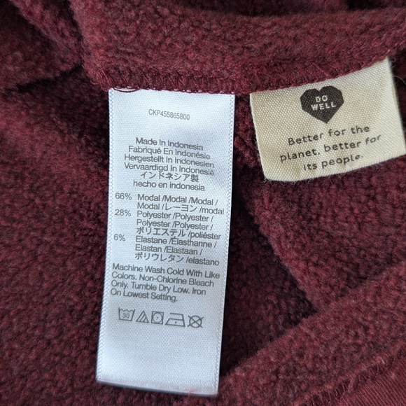 Madewell MWL Superbrushed Easygoing Hoodie Sweatshirt: Striped-Trim - Size S - Picture 8 of 9